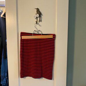 Madewell Bodycon Navy and Red Striped Skirt, Size Small